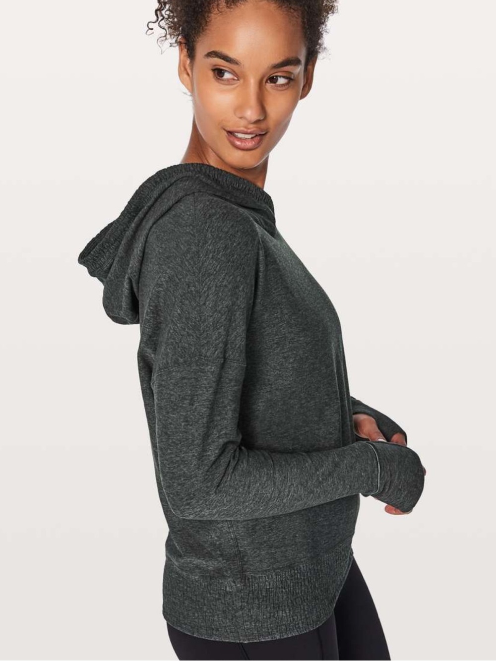 Lululemon Lead The Pack Hoodie in Heathered Dark Cast/Black Women’s Size 6